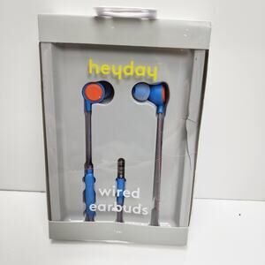Target Heyday Bright Blue & Orange Plug-In 3.5mm Wired Earbuds NIB
